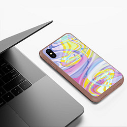 Чехол iPhone XS Max матовый Нежная абстракция, цвет: 3D-коричневый — фото 2