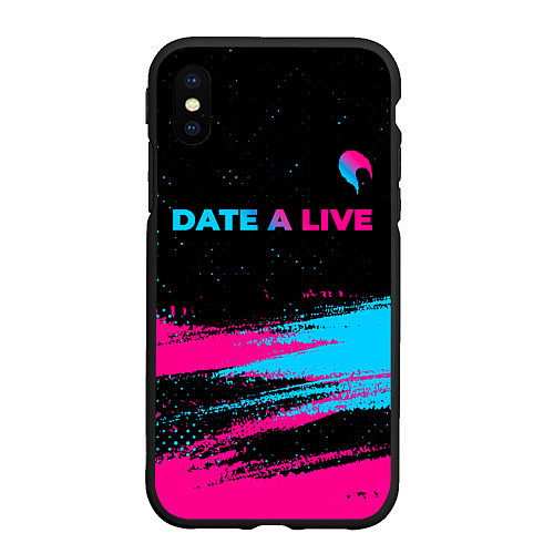 Чехол iPhone XS Max матовый Date A Live - neon gradient: символ сверху / 3D-Черный – фото 1