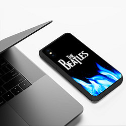 Чехол iPhone XS Max матовый The Beatles blue fire, цвет: 3D-черный — фото 2