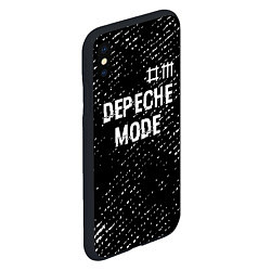 Чехол iPhone XS Max матовый Depeche Mode glitch на темном фоне: символ сверху, цвет: 3D-черный — фото 2