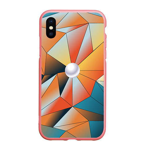 Чехол iPhone XS Max матовый Жемчужина - градиент из полигональных треугольнико / 3D-Баблгам – фото 1