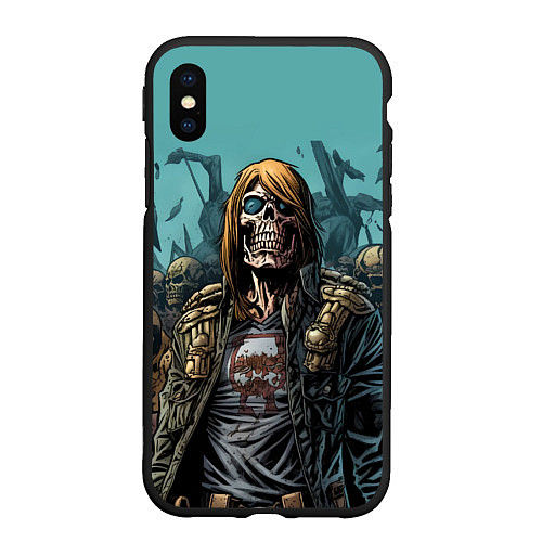 Чехол iPhone XS Max матовый Iron Maiden Fallen Angel / 3D-Черный – фото 1