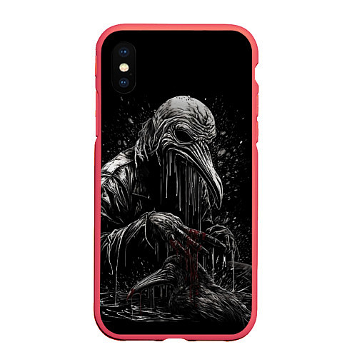 Чехол iPhone XS Max матовый Slipknot - Stay and bleeding / 3D-Красный – фото 1