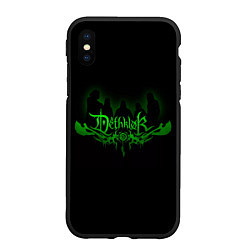 Чехол iPhone XS Max матовый Metalocalypse Dethklok green, цвет: 3D-черный