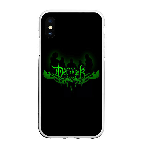 Чехол iPhone XS Max матовый Metalocalypse Dethklok green / 3D-Белый – фото 1