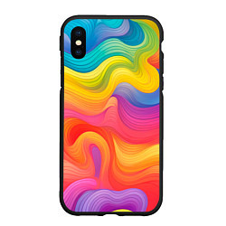 Чехол iPhone XS Max матовый Красочные разливы