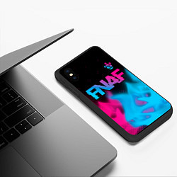 Чехол iPhone XS Max матовый FNAF - neon gradient: символ сверху, цвет: 3D-черный — фото 2