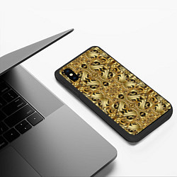 Чехол iPhone XS Max матовый Золотая кольчуга, цвет: 3D-черный — фото 2