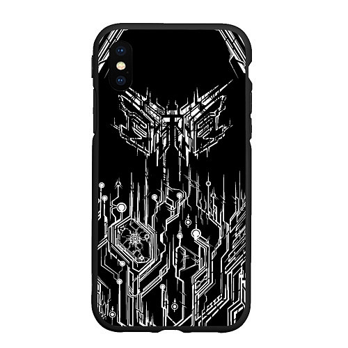 Чехол iPhone XS Max матовый Киберпанк-модерн / 3D-Черный – фото 1