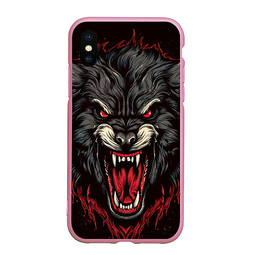 Чехол iPhone XS Max матовый Wolf fantasy / 3D-Розовый – фото 1