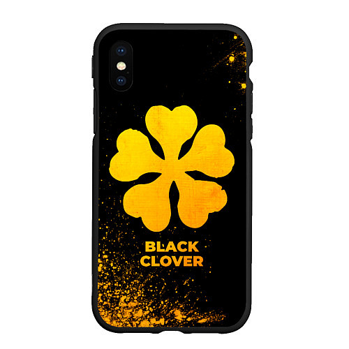 Чехол iPhone XS Max матовый Black Clover - gold gradient / 3D-Черный – фото 1