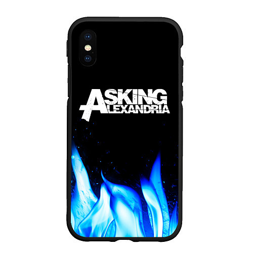 Чехол iPhone XS Max матовый Asking Alexandria blue fire / 3D-Черный – фото 1