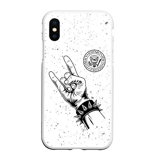 Чехол iPhone XS Max матовый Ramones и рок символ / 3D-Белый – фото 1