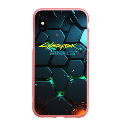 Чехол iPhone XS Max матовый Cyberpunk 2077 phantom liberty logo, цвет: 3D-баблгам