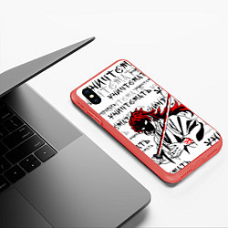Чехол iPhone XS Max матовый Ериичи - уничтожать, цвет: 3D-красный — фото 2