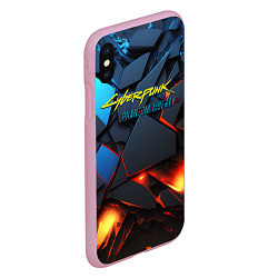 Чехол iPhone XS Max матовый Cyberpunk 2077 phantom logo, цвет: 3D-розовый — фото 2