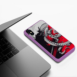 Чехол iPhone XS Max матовый Dragon - Japan style, цвет: 3D-фиолетовый — фото 2