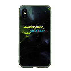 Чехол iPhone XS Max матовый Сyberpunk 2077 phantom liberty, цвет: 3D-темно-зеленый