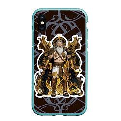 Чехол iPhone XS Max матовый Бог Один повелитель древних славян, цвет: 3D-мятный