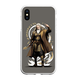 Чехол iPhone XS Max матовый Бог Odin - мифы древних славян, цвет: 3D-белый