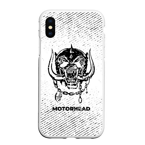 Чехол iPhone XS Max матовый Motorhead с потертостями на светлом фоне / 3D-Белый – фото 1