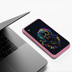 Чехол iPhone XS Max матовый Альберт Эйнштейн от нейросети, цвет: 3D-малиновый — фото 2
