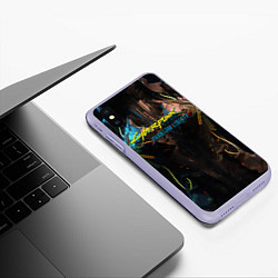 Чехол iPhone XS Max матовый Броня киберпанк 2077 призрачная свобода, цвет: 3D-светло-сиреневый — фото 2