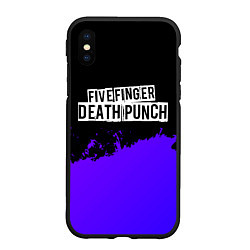 Чехол iPhone XS Max матовый Five Finger Death Punch purple grunge, цвет: 3D-черный