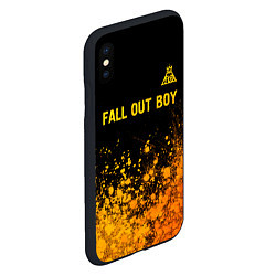 Чехол iPhone XS Max матовый Fall Out Boy - gold gradient: символ сверху, цвет: 3D-черный — фото 2