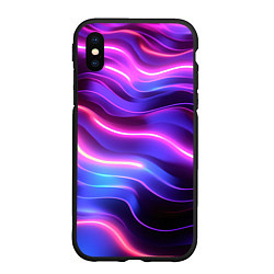 Чехол iPhone XS Max матовый Неоновые волны