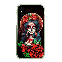 Чехол iPhone XS Max матовый Паломница - La Peregrina, цвет: 3D-салатовый