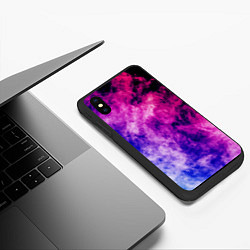 Чехол iPhone XS Max матовый Неоновый дым в динамике, цвет: 3D-черный — фото 2