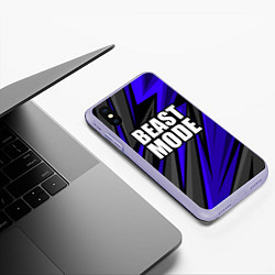 Чехол iPhone XS Max матовый Beast mode - синяя униформа, цвет: 3D-светло-сиреневый — фото 2