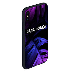 Чехол iPhone XS Max матовый Papa Roach neon monstera, цвет: 3D-черный — фото 2