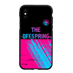 Чехол iPhone XS Max матовый The Offspring - neon gradient: символ сверху, цвет: 3D-черный
