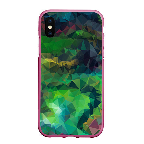 Чехол iPhone XS Max матовый Green style / 3D-Малиновый – фото 1