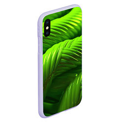 Чехол iPhone XS Max матовый Объемный зеленый канат, цвет: 3D-светло-сиреневый — фото 2