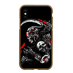 Чехол iPhone XS Max матовый Cyberpunk death, цвет: 3D-коричневый