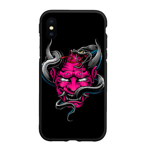 Чехол iPhone XS Max матовый Demon with snake / 3D-Черный – фото 1