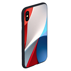 Чехол iPhone XS Max матовый Абстракция белый синий красный, цвет: 3D-черный — фото 2