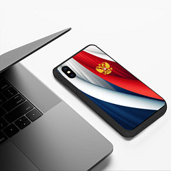 Чехол iPhone XS Max матовый Герб России абстракция, цвет: 3D-черный — фото 2