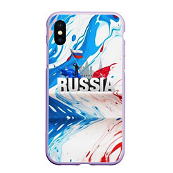 Чехол iPhone XS Max матовый Russia abstract