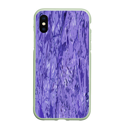 Чехол iPhone XS Max матовый Абстракция сиреневый / 3D-Салатовый – фото 1