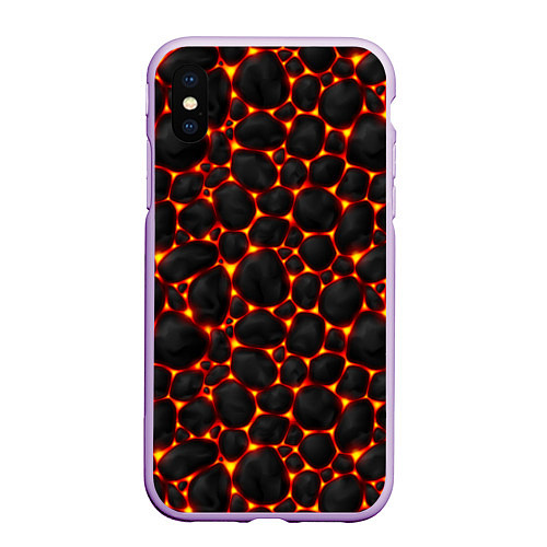 Чехол iPhone XS Max матовый Огненные камни / 3D-Сиреневый – фото 1