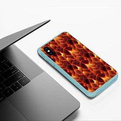 Чехол iPhone XS Max матовый Огненная мозаичная текстура, цвет: 3D-мятный — фото 2