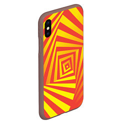 Чехол iPhone XS Max матовый Оптическая иллюзия вглубь, цвет: 3D-коричневый — фото 2