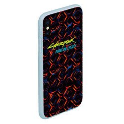 Чехол iPhone XS Max матовый Cyberpunk 2077 phantom liberty dark abstract, цвет: 3D-голубой — фото 2