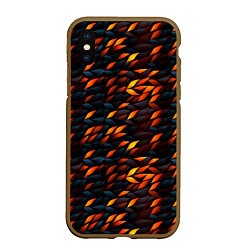 Чехол iPhone XS Max матовый Black orange texture