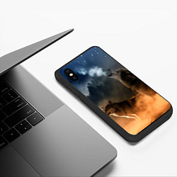 Чехол iPhone XS Max матовый Волки на севере, цвет: 3D-черный — фото 2