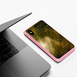 Чехол iPhone XS Max матовый Золотистый туман и краски, цвет: 3D-баблгам — фото 2